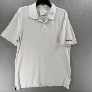 Porsche Design Puma Polo Shirt Mens Size M White Short Sleeve Performance Pique